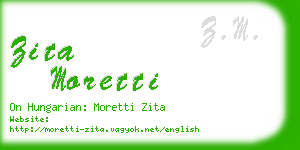 zita moretti business card
